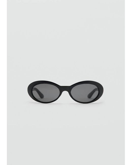 Mango Black Oval-Frame Sunglasses