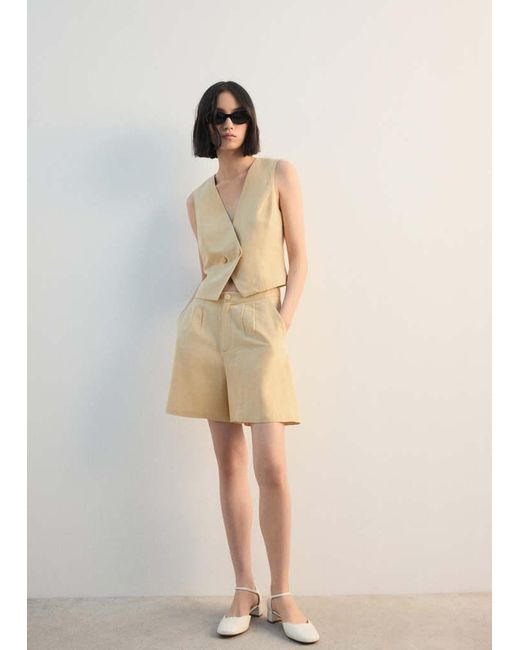 Mango Natural Fitted Suit Top