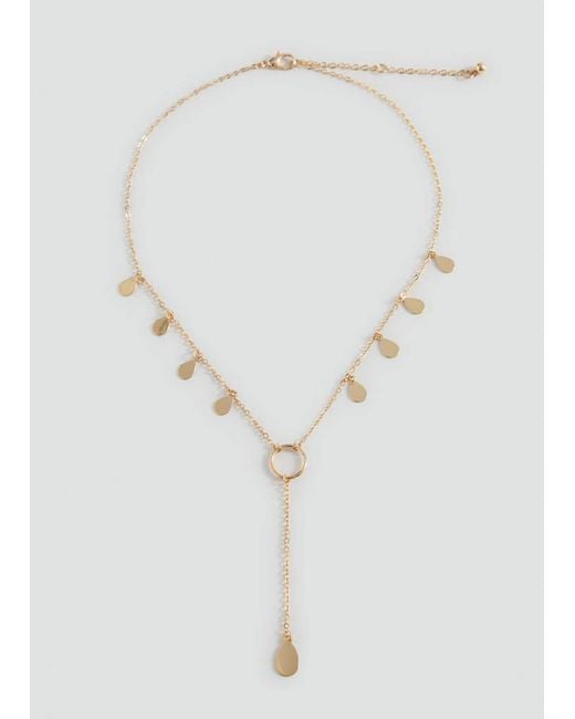 MANGO TEEN White Metal Pendant Necklace