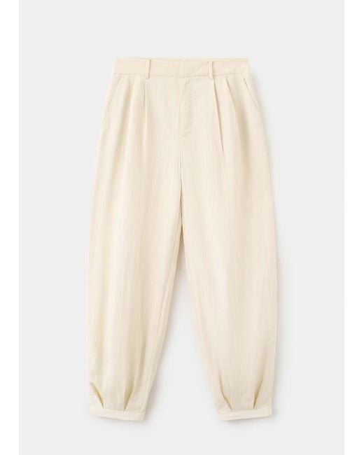 Mango White Lyocell Harem Trousers