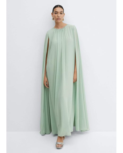 Mango Green Sleeve Slit Dress Pastel