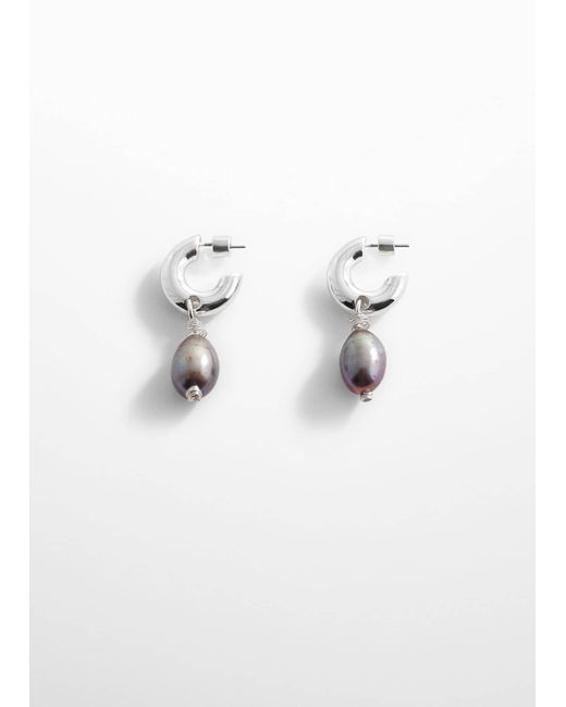 Mango Metallic Natural Pearl Pendant Earrings