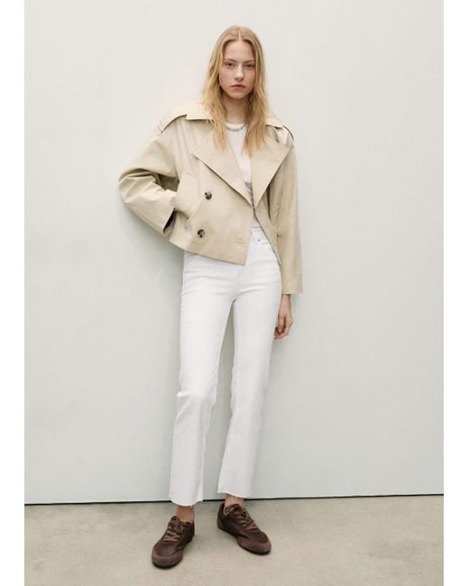 Mango Natural Sienna Flared Cropped Jeans