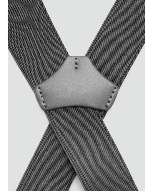 Mango Gray Adjustable Elastic Straps With Leather Details for men