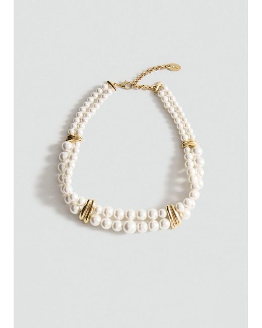 Mango Blue Pearl And Crystal Choker