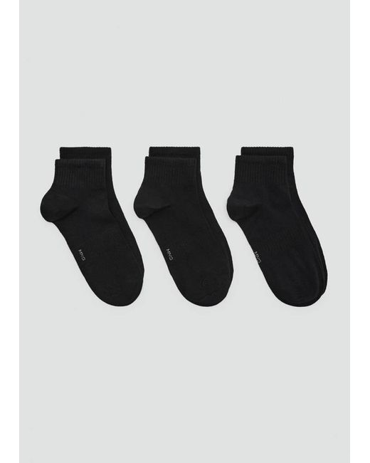 Mango Black Pack Of 3 Cotton Socks for men