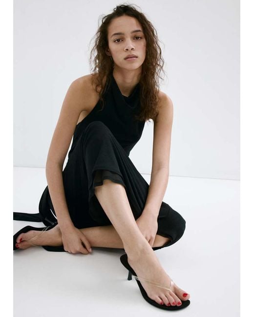 Mango Gray Jelly Strap Heeled Sandal