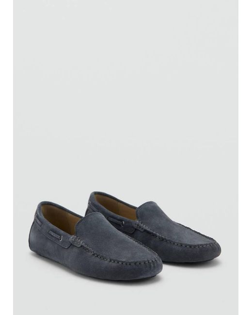 Mango Gray Suede Driving Shoes for men