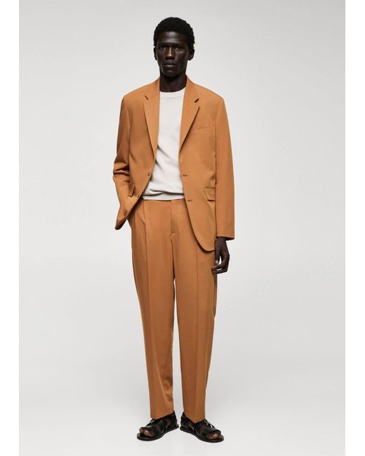 Mango Regular Fit Suit Blazer in Orange for Men Lyst UK