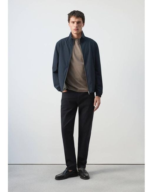 Mango Blue Reversible Quilted Water-Repellent Reversible Jacket for men