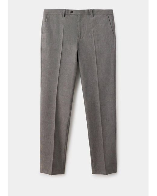 Mango Gray Milan Slim-Fit Suit Trousers for men