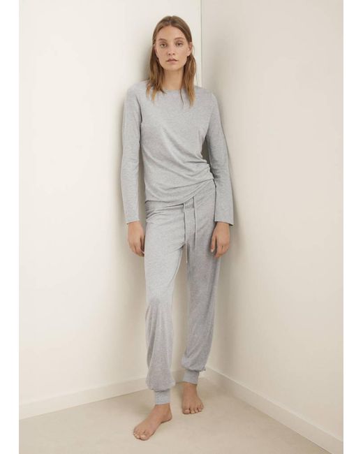 Mango Gray Lyocell Cotton Pyjama T-Shirt