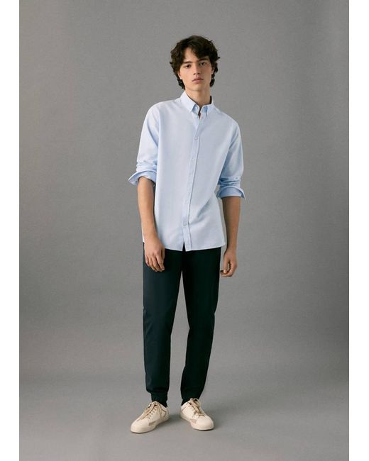 MANGO TEEN Gray 100% Cotton Dress Shirt for men