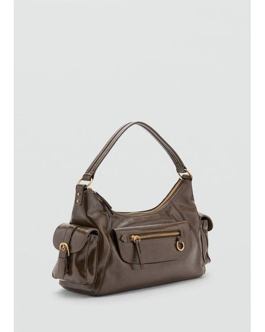 Mango Green Shoulder Bag With Pockets