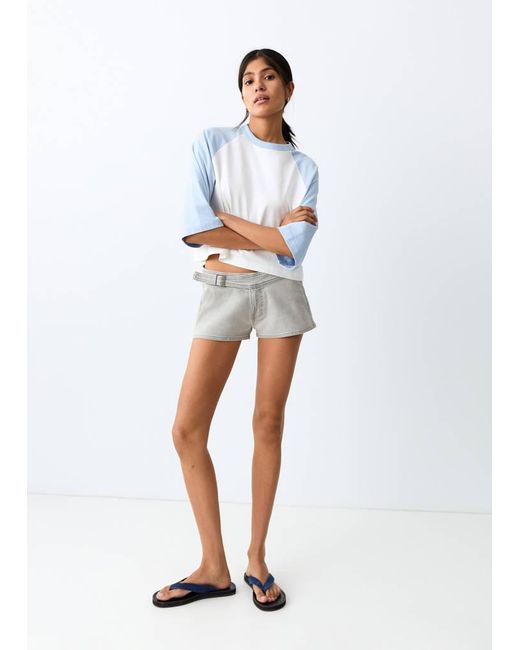 MANGO TEEN White Belted Mini Shorts