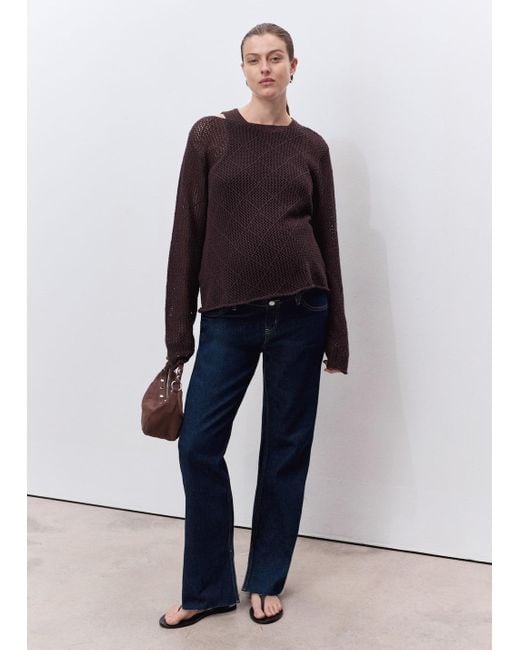 Mango Blue Maternity Straight Jeans