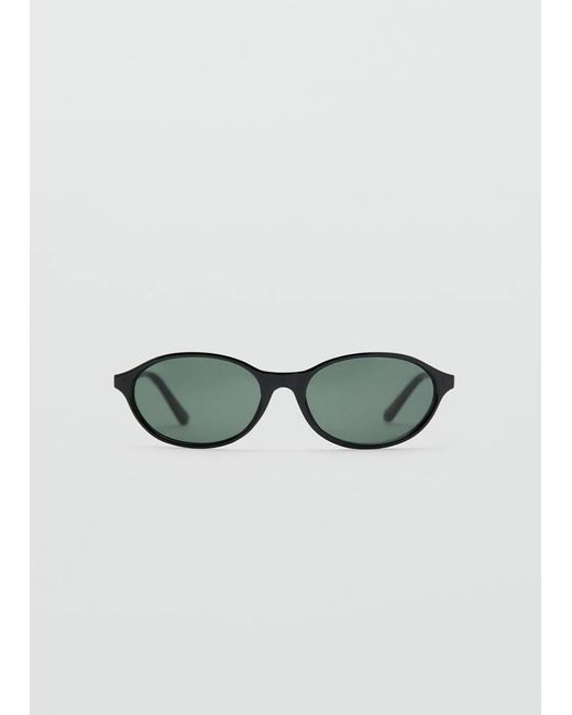 Mango Black Rectangular-Frame Sunglasses