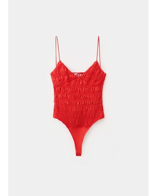Mango White Ruching Lyocell Body