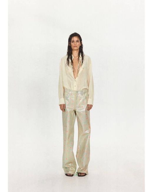 Mango Natural Foil-Printed Straight Jeans