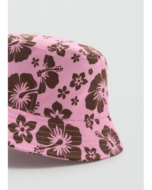 Cappello bucket stampa di Mango in Pink