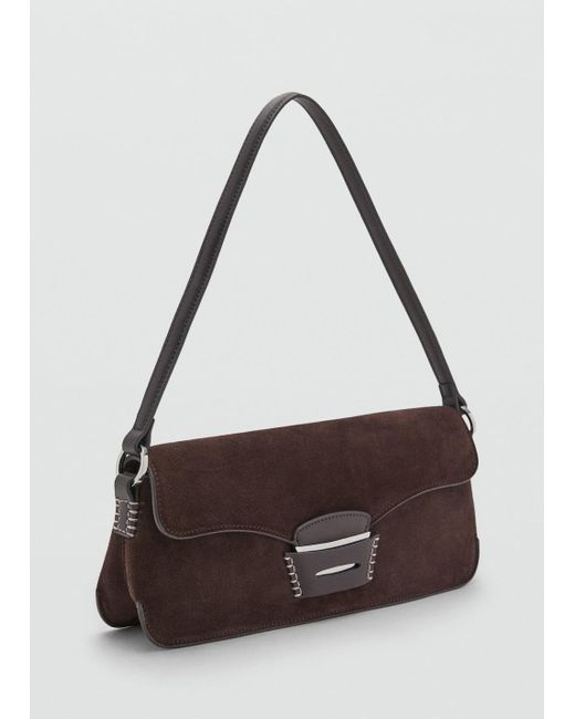 Mango Brown Suede Shoulder Bag