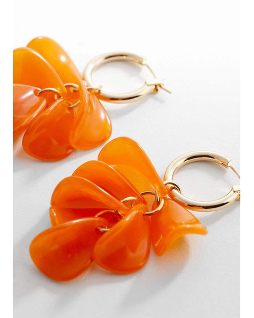 Mango Natural Beaded Pendant Earrings