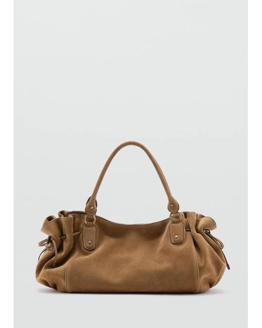 Mango Brown Suede Shoulder Bag