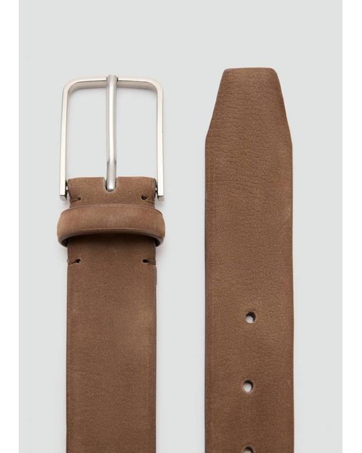 Mango White Nappa Leather Belt for men
