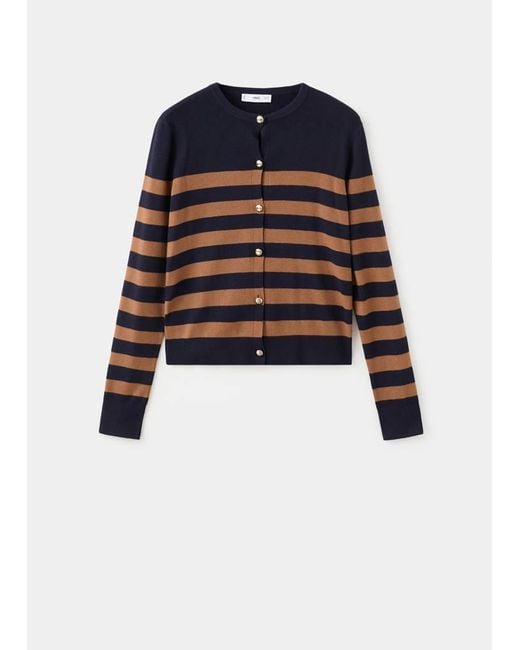 Mango Blue Cardigan With Cuff Opening