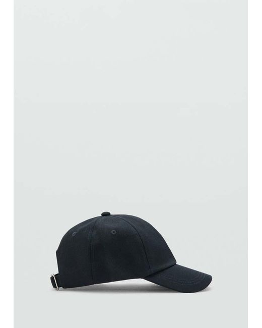 Mango Blue Piqué Cotton Cap for men