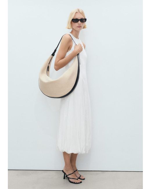 Robe Longue Ballon Blanc Mango en coloris White