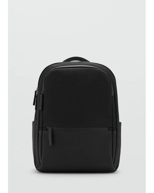 Mango Black Multi-Functional Backpack With Pockets for men