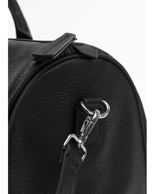 Mango Black Patent Leather-effect Bowling Bag for men