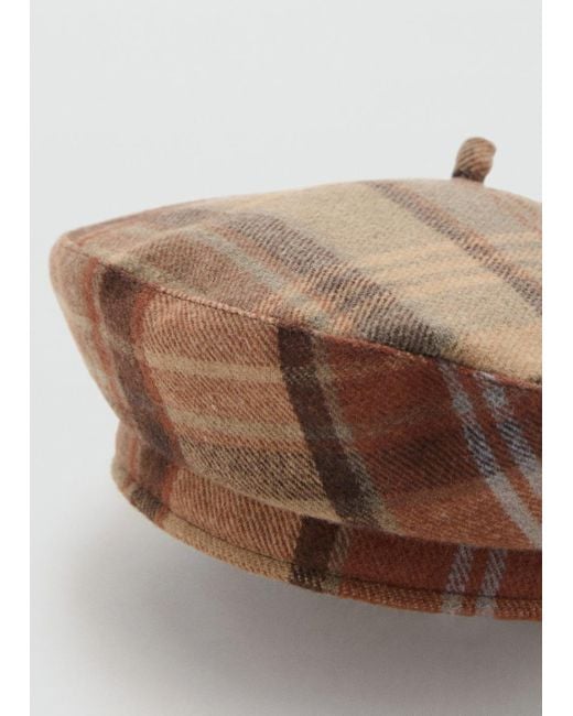 Mango Brown Check Beret