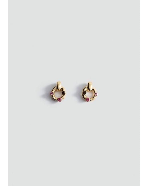 Mango White Crystal Hoop Earrings