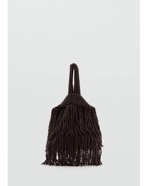 Mango Gray Beaded Handbag