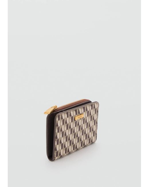 Mango White Coin Purse With Printed Logo