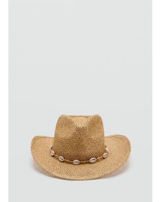 Mango Natural Fibre Hat With Shells