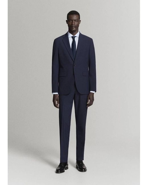 Mango Blue Milan Slim-Fit Suit Jacket for men