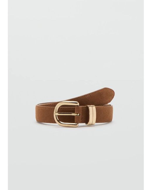 Mango Brown Suede Leather Belt