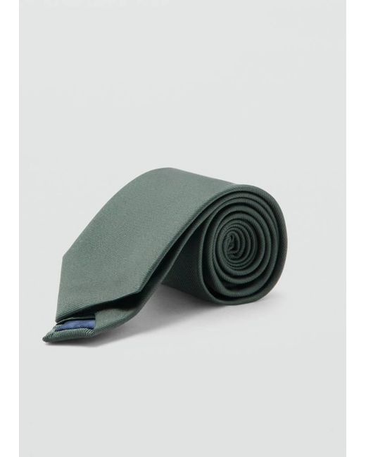 Mango Green Plain Silk Tie for men