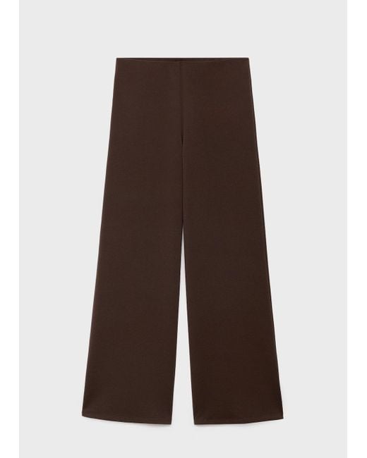 Mango Blue Straight-Fit Trousers With Elastic Waist