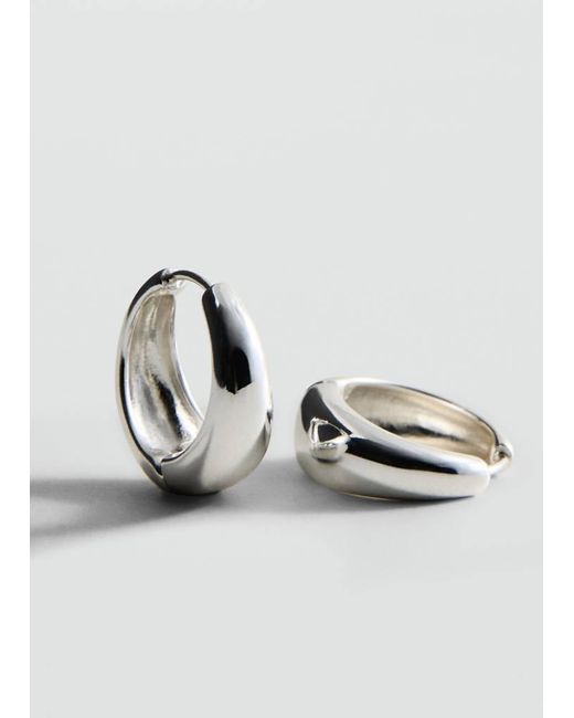 Mango Metallic Hoop Earrings