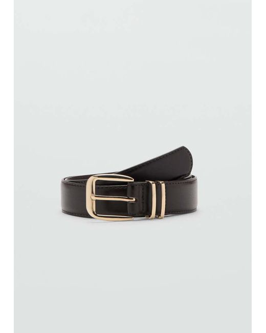 Mango Brown Square Buckle Belt