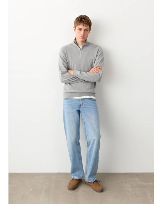 MANGO TEEN Blue Perkins-Neck Sweater for men