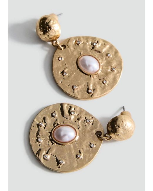 Mango Metallic Combined Circular Earrings