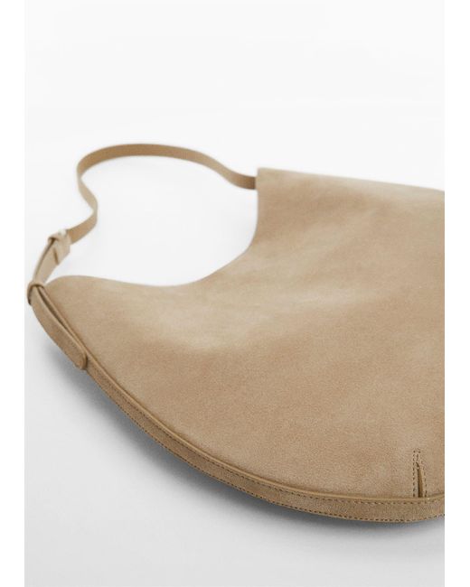 Mango Natural Leather Shoulder Bag