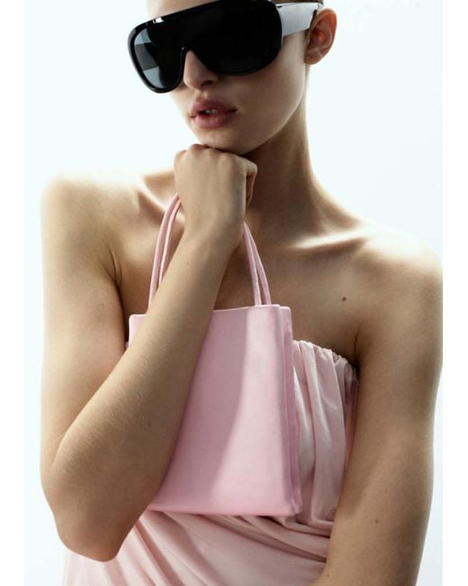 Borsa Shopper Mini Rosa Chiaro di Mango in Pink