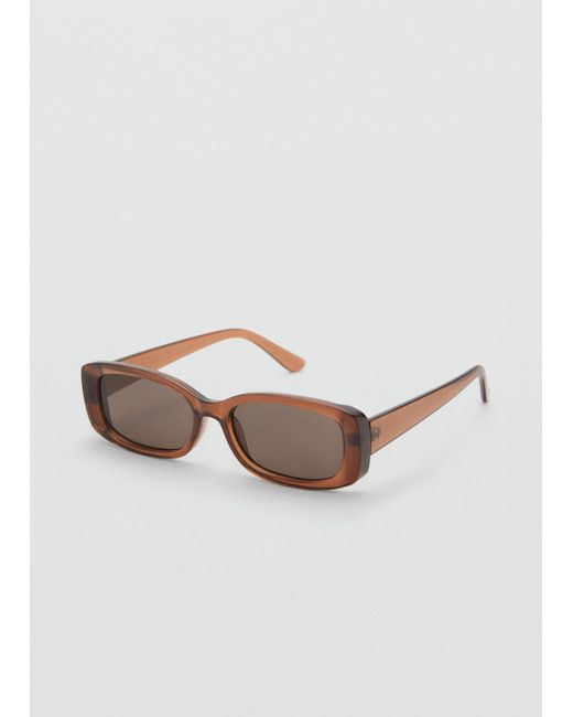 Mango Brown Rectangular-Frame Sunglasses