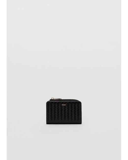 Mango White Medium Braided Wallet